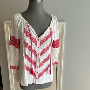 Lucky Brand red and white top